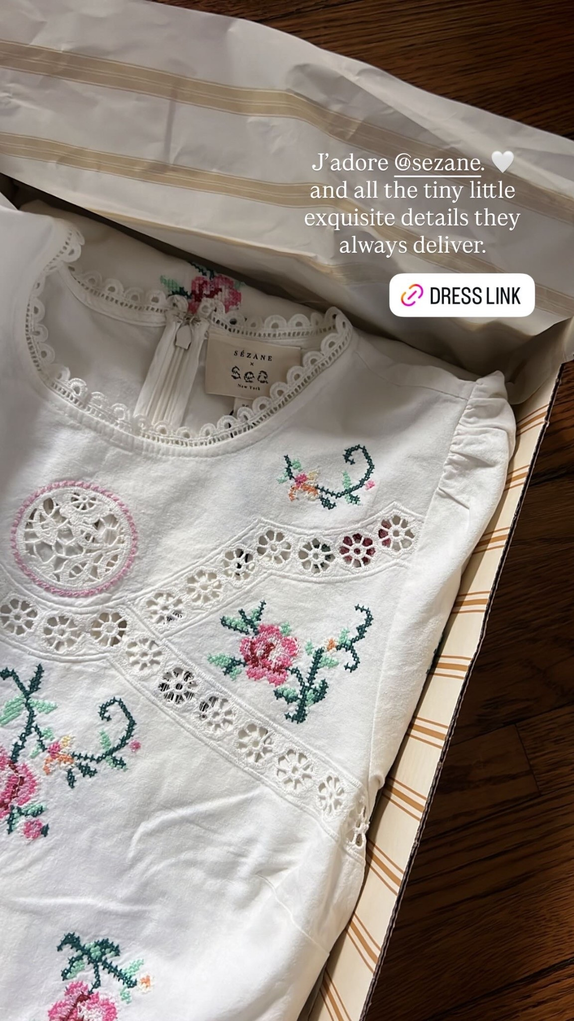 Sezane lace and embroidered white midi dress | Sezane x sea New York collab 

#LTKdayinmylife #LTKMothersDay