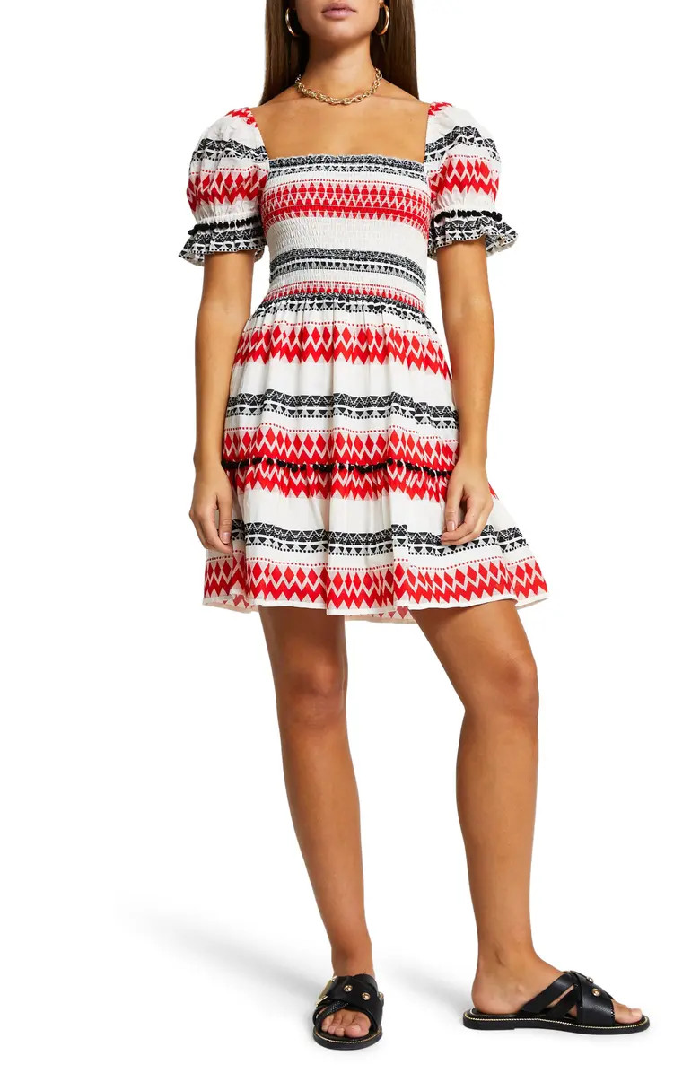 River Island Ithaca Puff Sleeve Cover-Up Dress | Nordstrom | Nordstrom