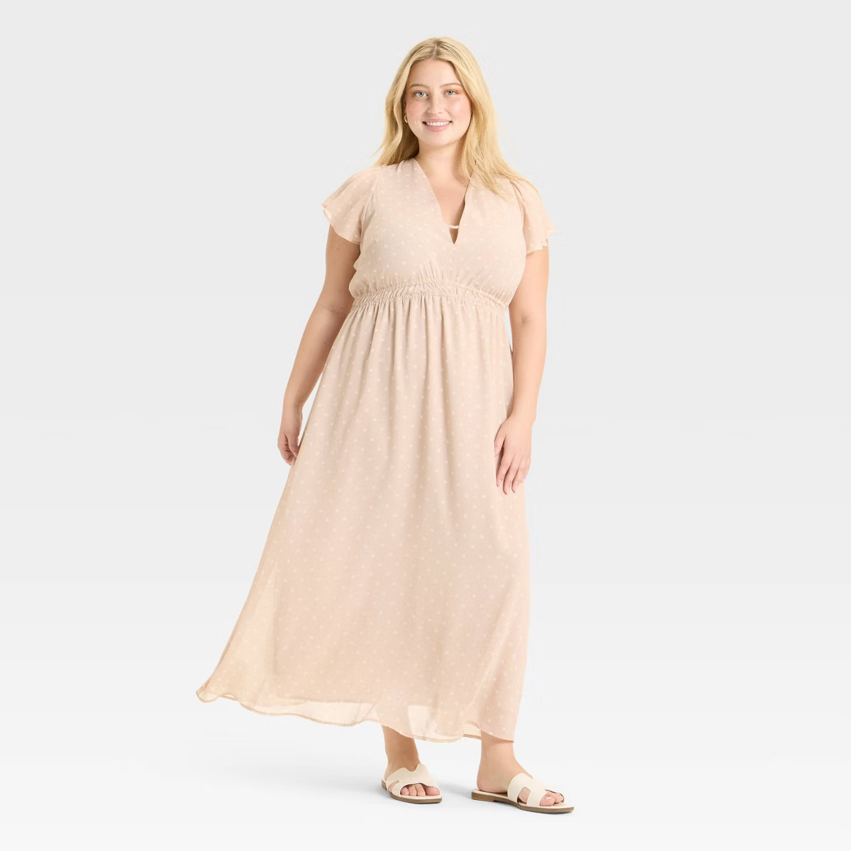 Women's Dolman Short Sleeve Maxi A-Line Dress - A New Day™ Light Blue 3X | Target