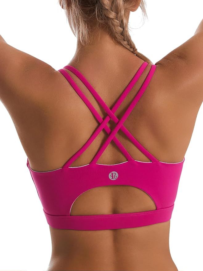 Sports Bras for Women,Padded Sports Bra Tank Top Sexy Crisscross Back High Impact Longline Workou... | Amazon (US)