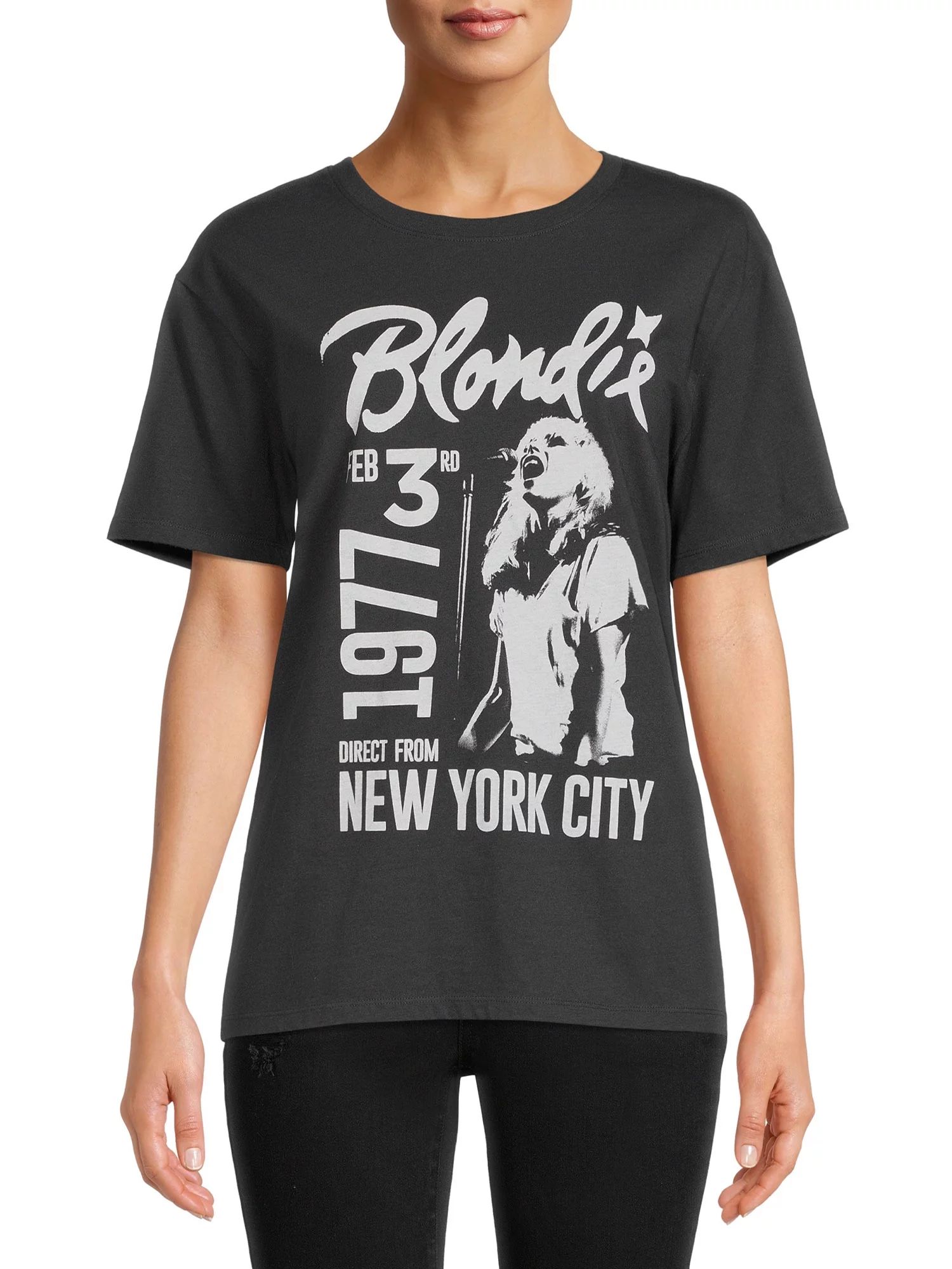Time & Tru Women's Blondie NY Graphic Short Sleeve Tee | Walmart (US)