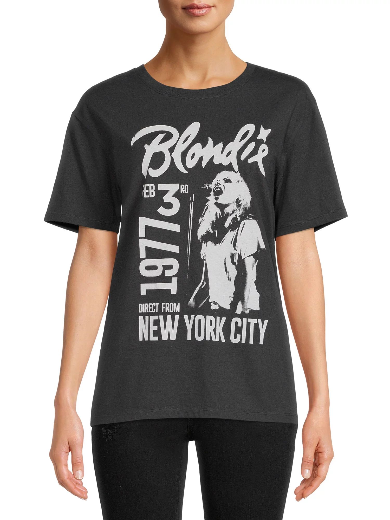Time and Tru Women's Blondie NY Graphic Short Sleeve Tee | Walmart (US)