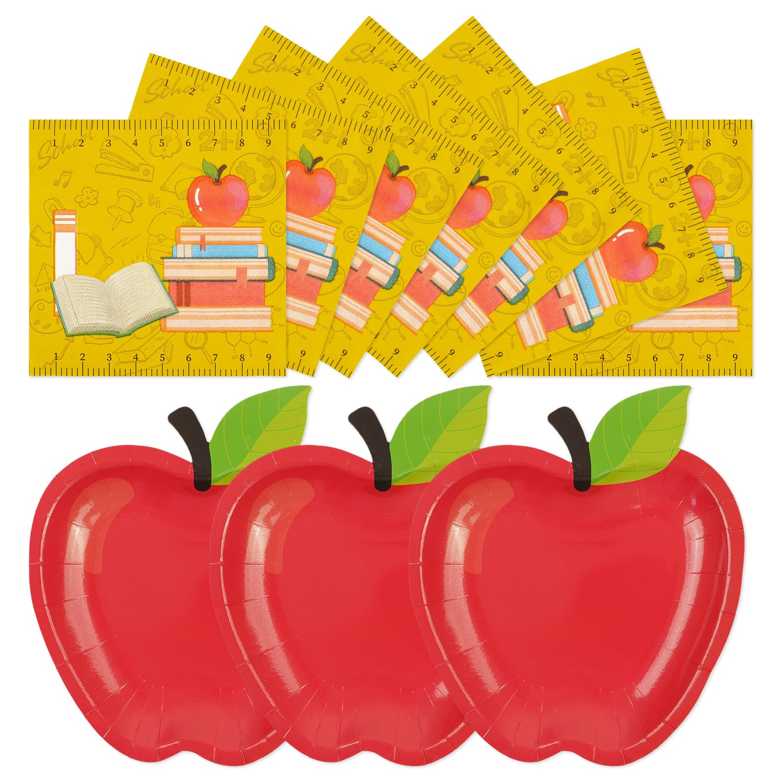 40 PCS Back to School Apple Paper Plates and Napkins Decorations, First Day of School Disposable ... | Amazon (US)