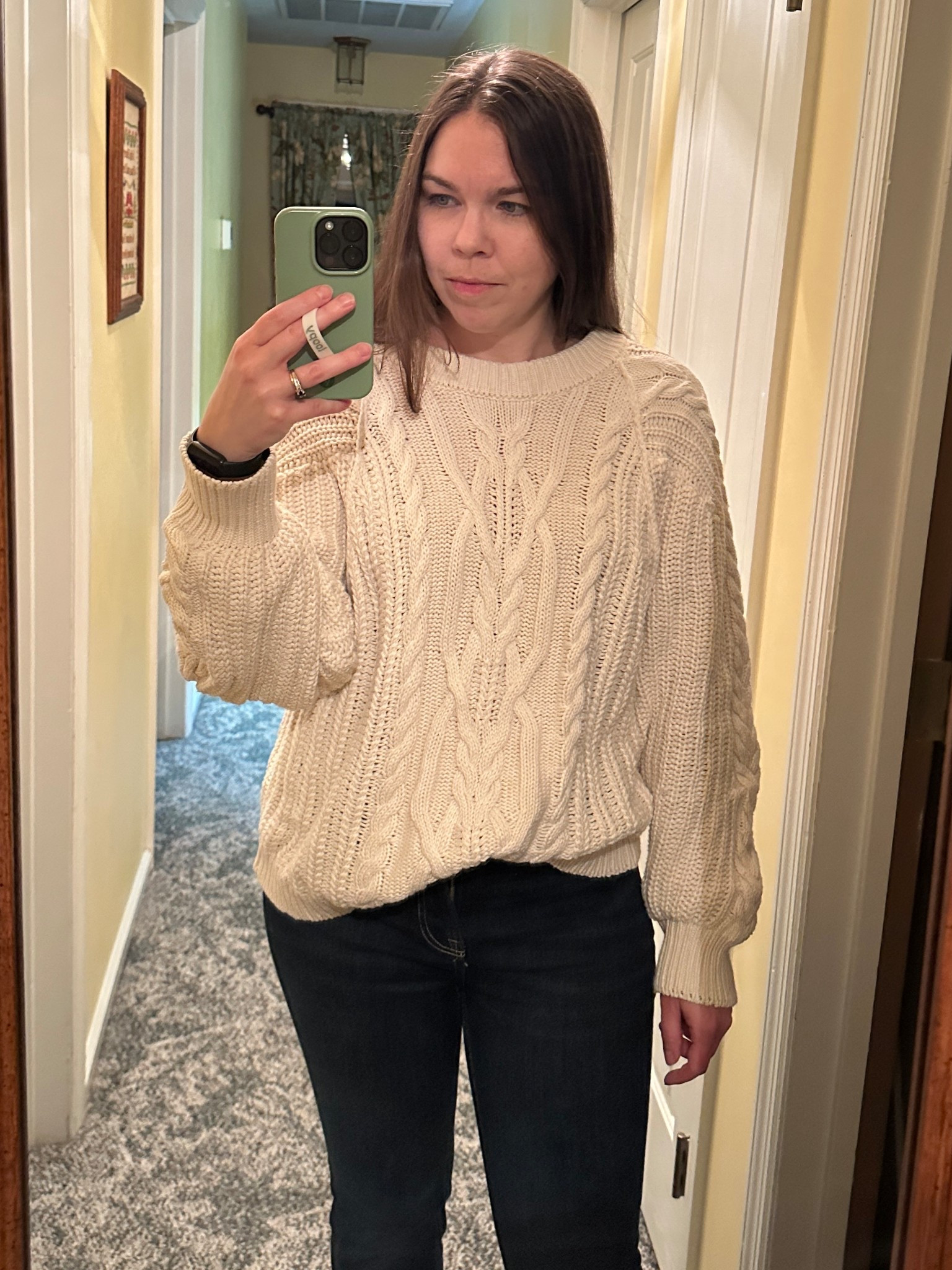 Oversized cozy sweater and jeans.

#LTKootd #LTKGiftGuide #LTKmomlife