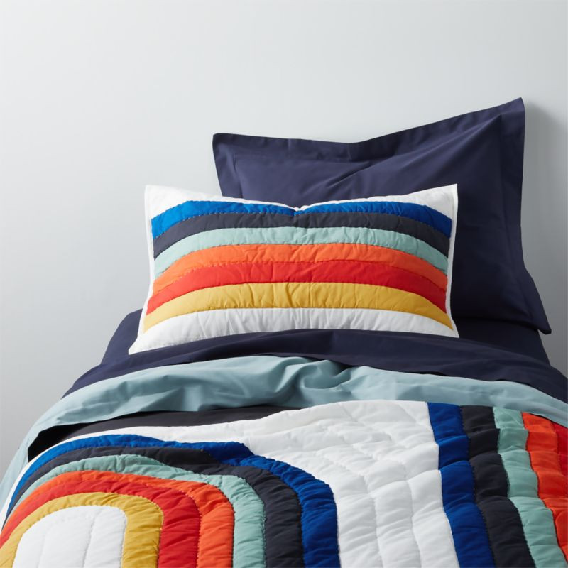 Dynamic Trail Modern Organic Twin Colorful Kids Quilt + Reviews | Crate & Kids | Crate & Barrel