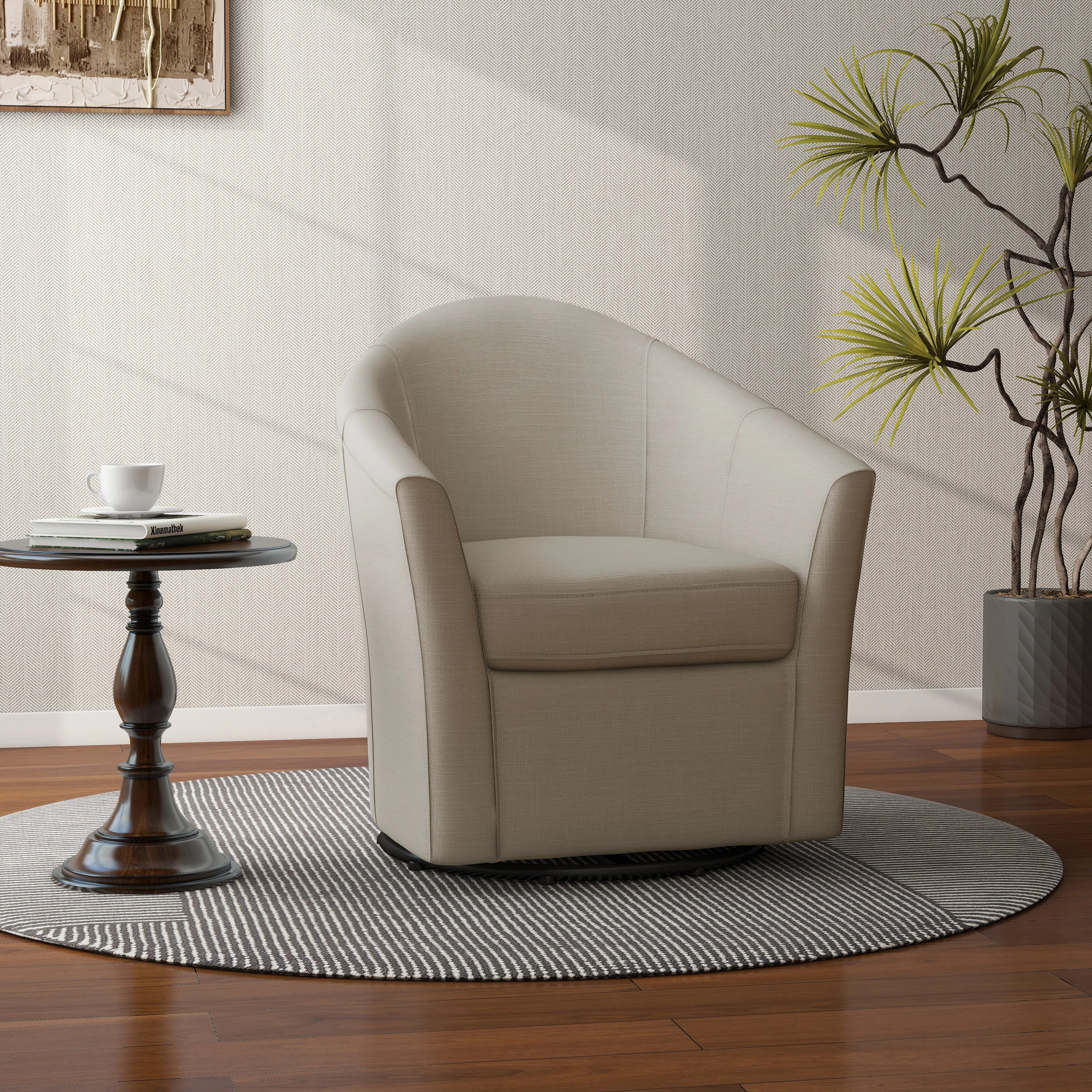 Aunna Upholstered Swivel Barrel Chair | Wayfair North America