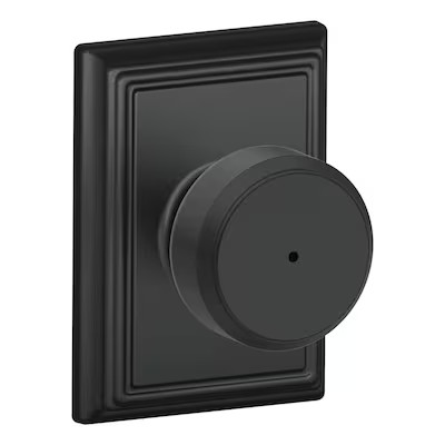 Schlage  Bowery-Addison Matte Black Privacy Door Knob | Lowe's