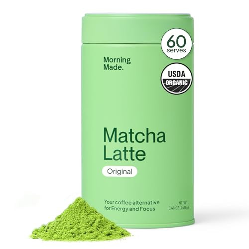Morning Made Original Ceremonial Grade Matcha Powder | 10.6oz (300g) Resealable Tin | 60 Servings Premium Japanese Green Tea | Sweetened with Organic Sugar | Rich in Antioxidants & Energy Boosting | Amazon (US)