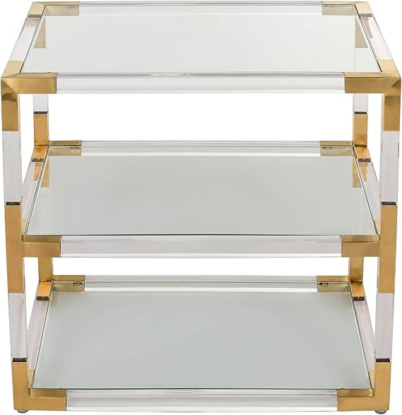 Safavieh Couture Collection Louisa Brass Acrylic End Table | Amazon (US)
