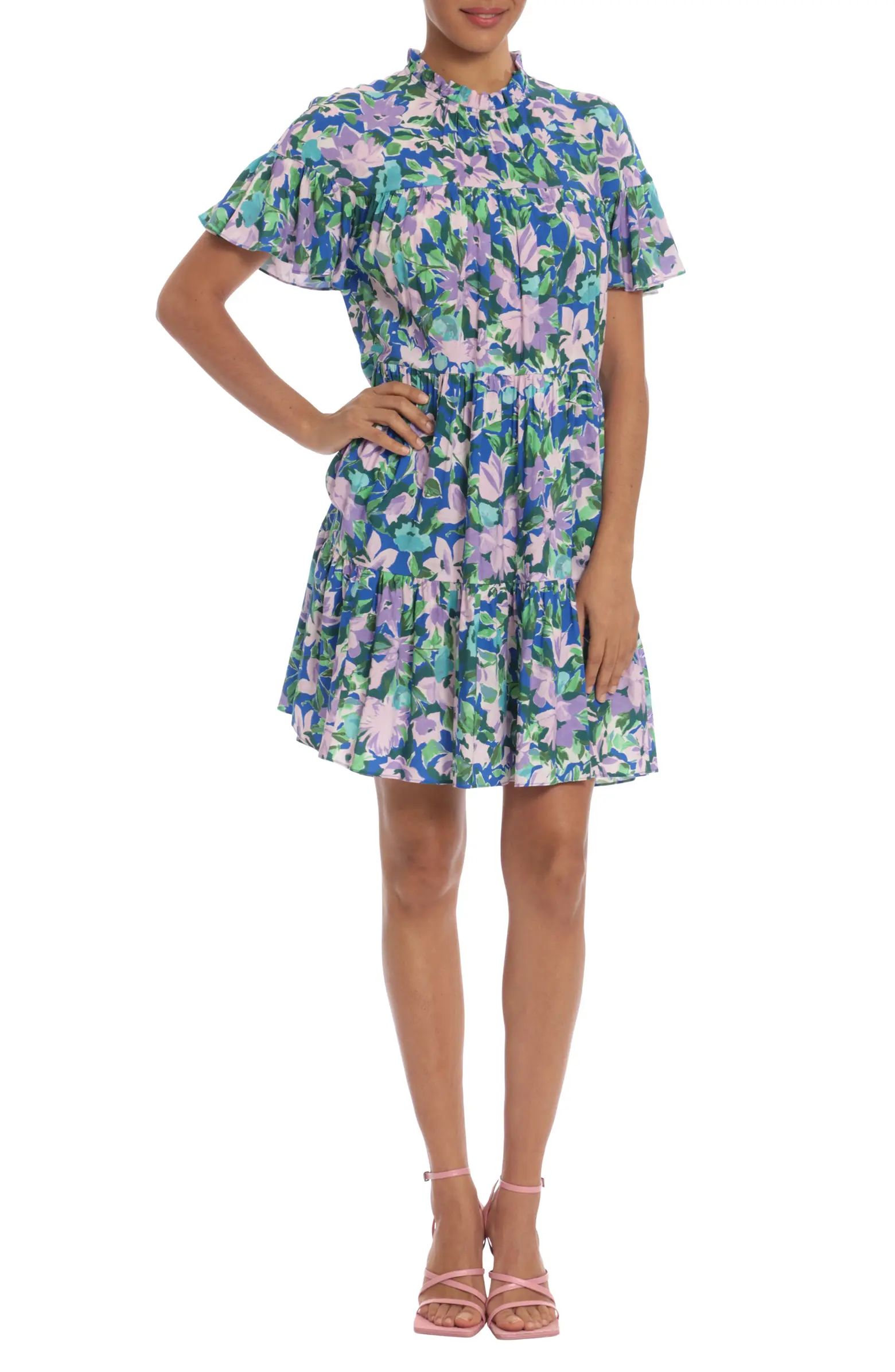 DONNA MORGAN FOR MAGGY Tiered Ruffle Collar Dress | Nordstrom | Nordstrom