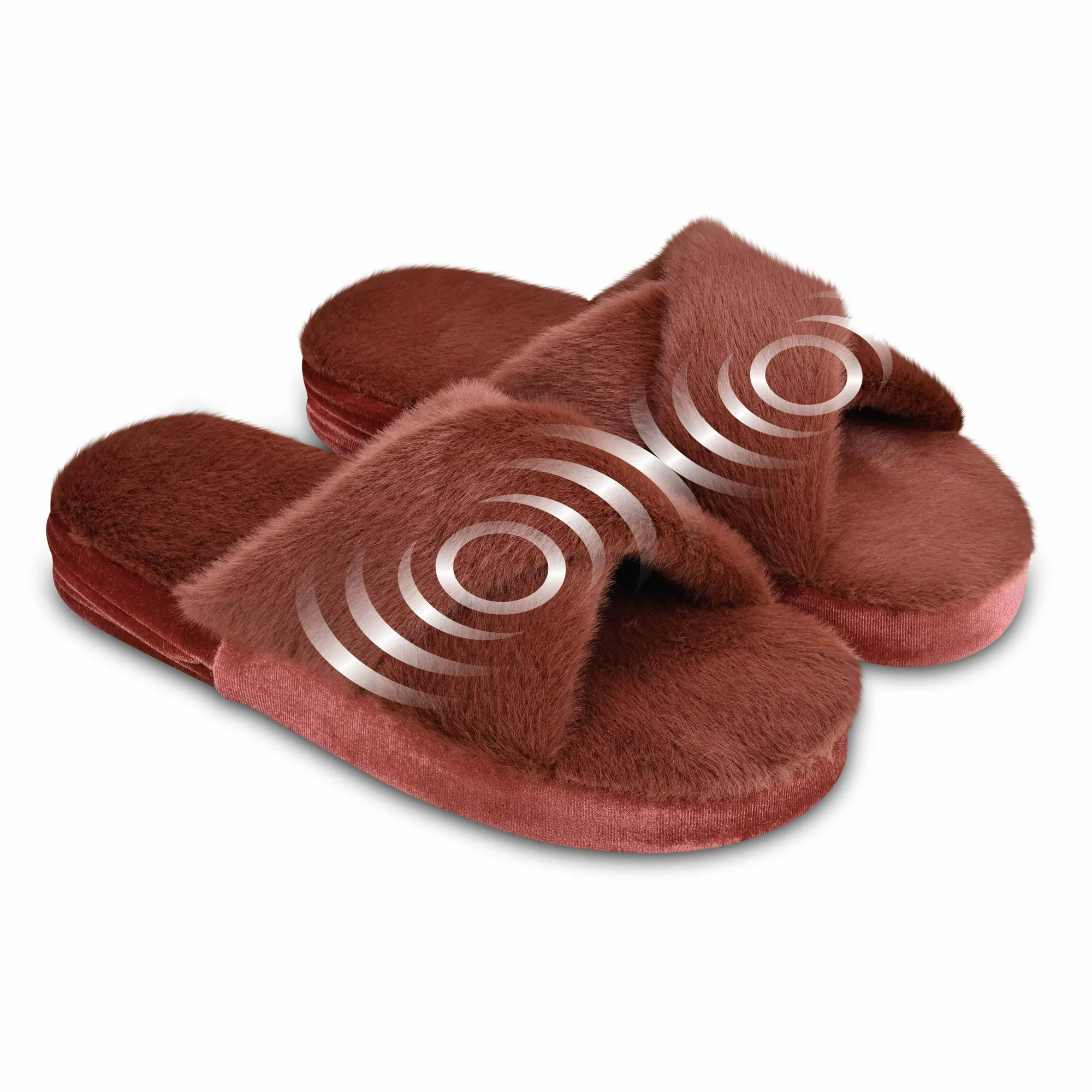Health Touch Memory Foam Women's Massaging Slippers, One Size Fits Most, Red | Walmart (US)