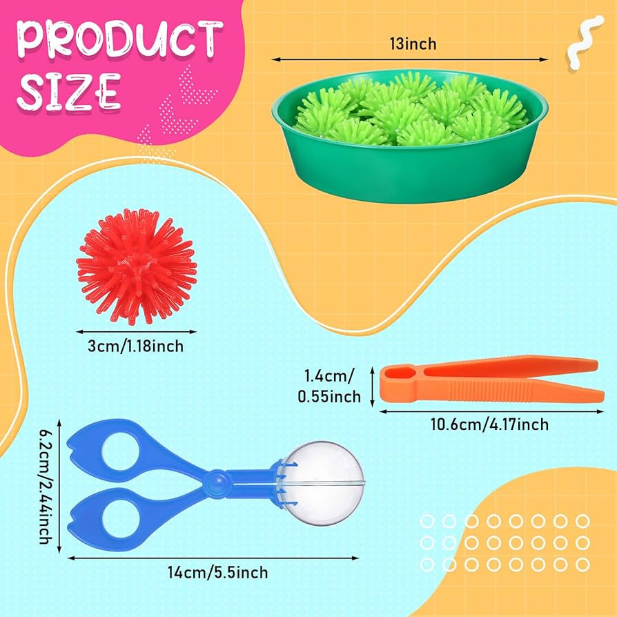 Leitee 71 Pcs Sensory Bin Filler Include 60 Hedge Balls 4 Tweezers 2 Scissors Clips 5 Cups Fine M... | Amazon (US)