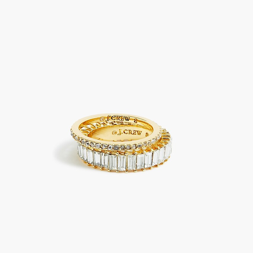 Mixed crystal rings set-of-two | J.Crew Factory