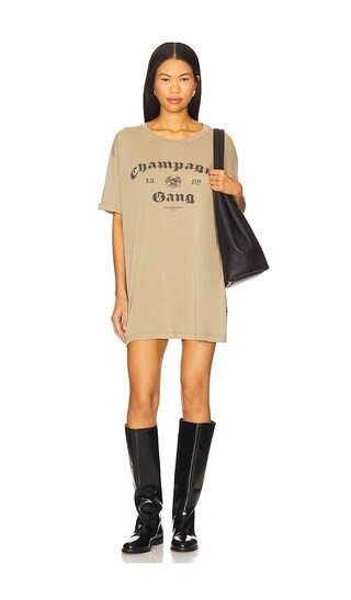 Champagne Gang Oversized Tee in Camel Gold | Revolve Clothing (Global)