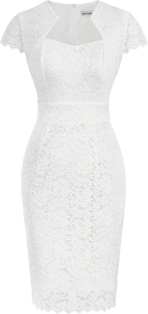 GRACE KARIN Cocktail Dress for Women Cap Sleeve Lace Dress for Wedding Guest Business Casual Dres... | Amazon (US)