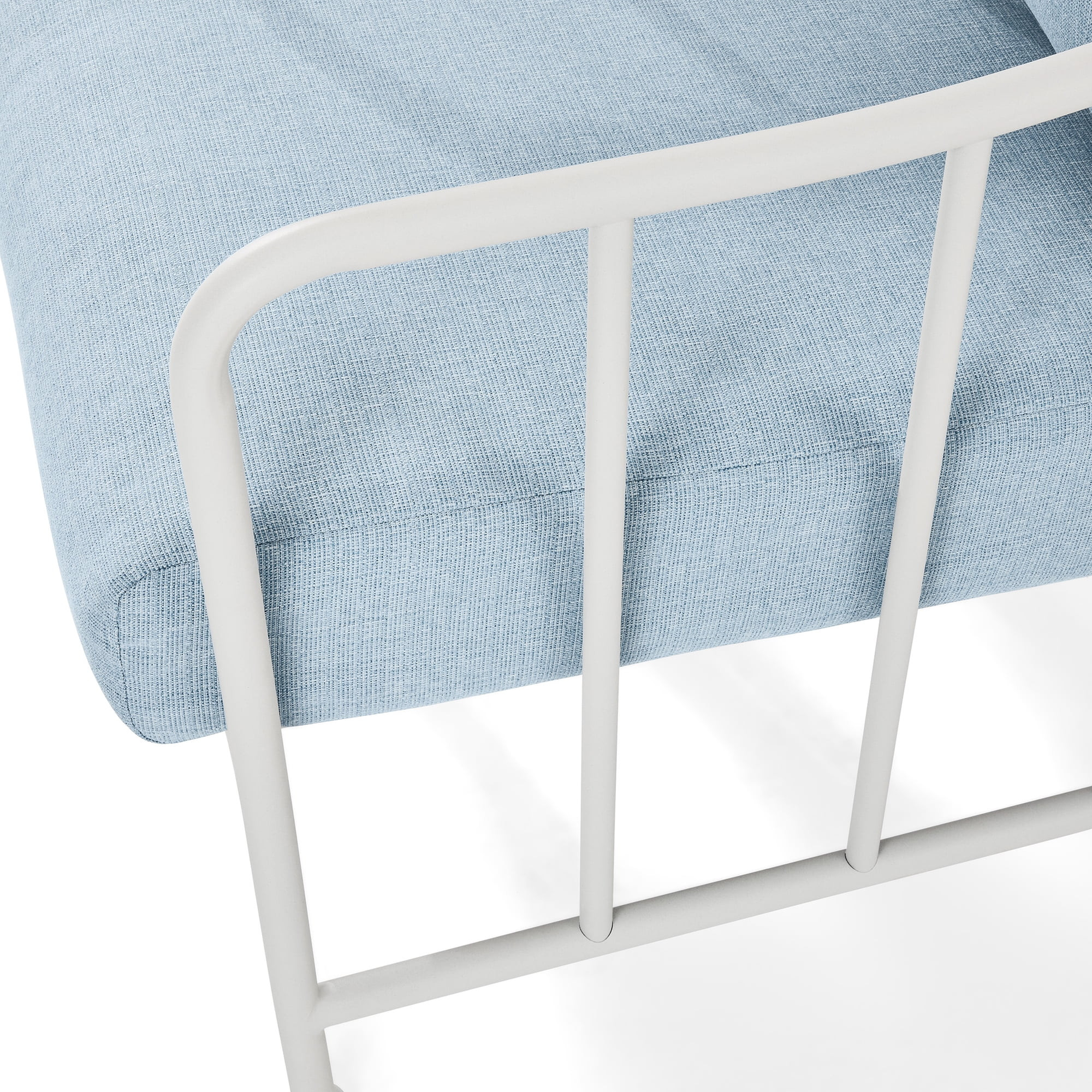 Better Homes & Gardens Aubrey Outdoor Metal Sofa with Blue Cushion | Walmart (US)