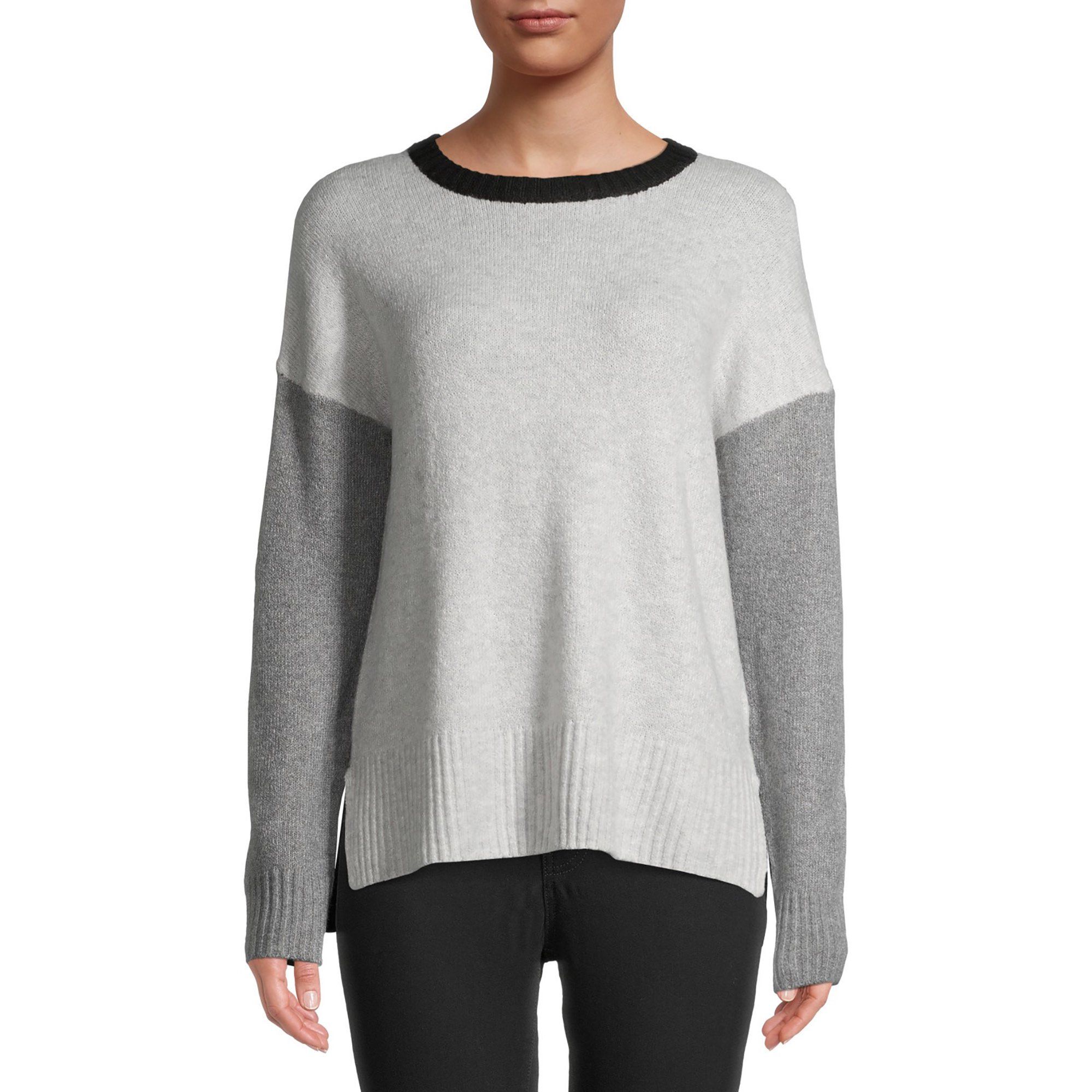 Time and Tru Women's Colorblock Super Soft Pullover Sweater | Walmart (US)