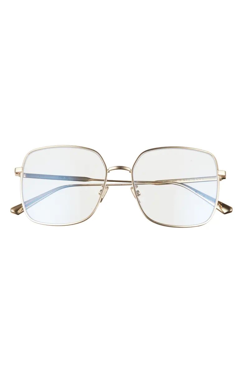 DIOR Christian Dior Gemdior 56mm Square Blue Light Blocking Glasses | Nordstrom | Nordstrom