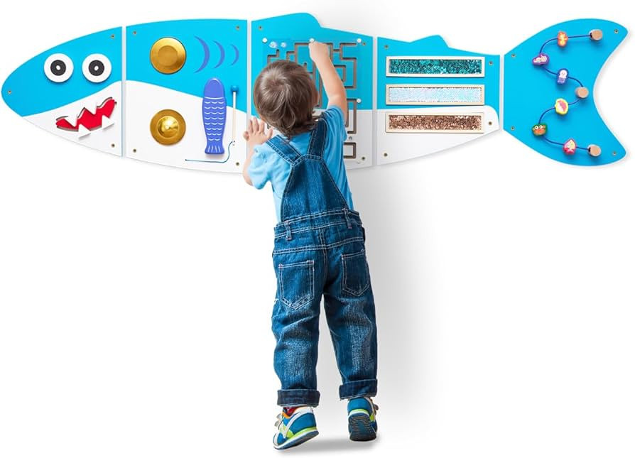 Monläurd® Shark Montessori Busy Sensory Educational Activity Cube, Wall Furniture, Interactive ... | Amazon (US)