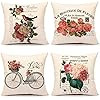 4TH Emotion Spring Retro French Style Throw Pillow Cover Valentine's Day Flowers Cushion Case for... | Amazon (US)