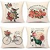 4TH Emotion Spring Retro French Style Throw Pillow Cover Valentine's Day Flowers Cushion Case for... | Amazon (US)