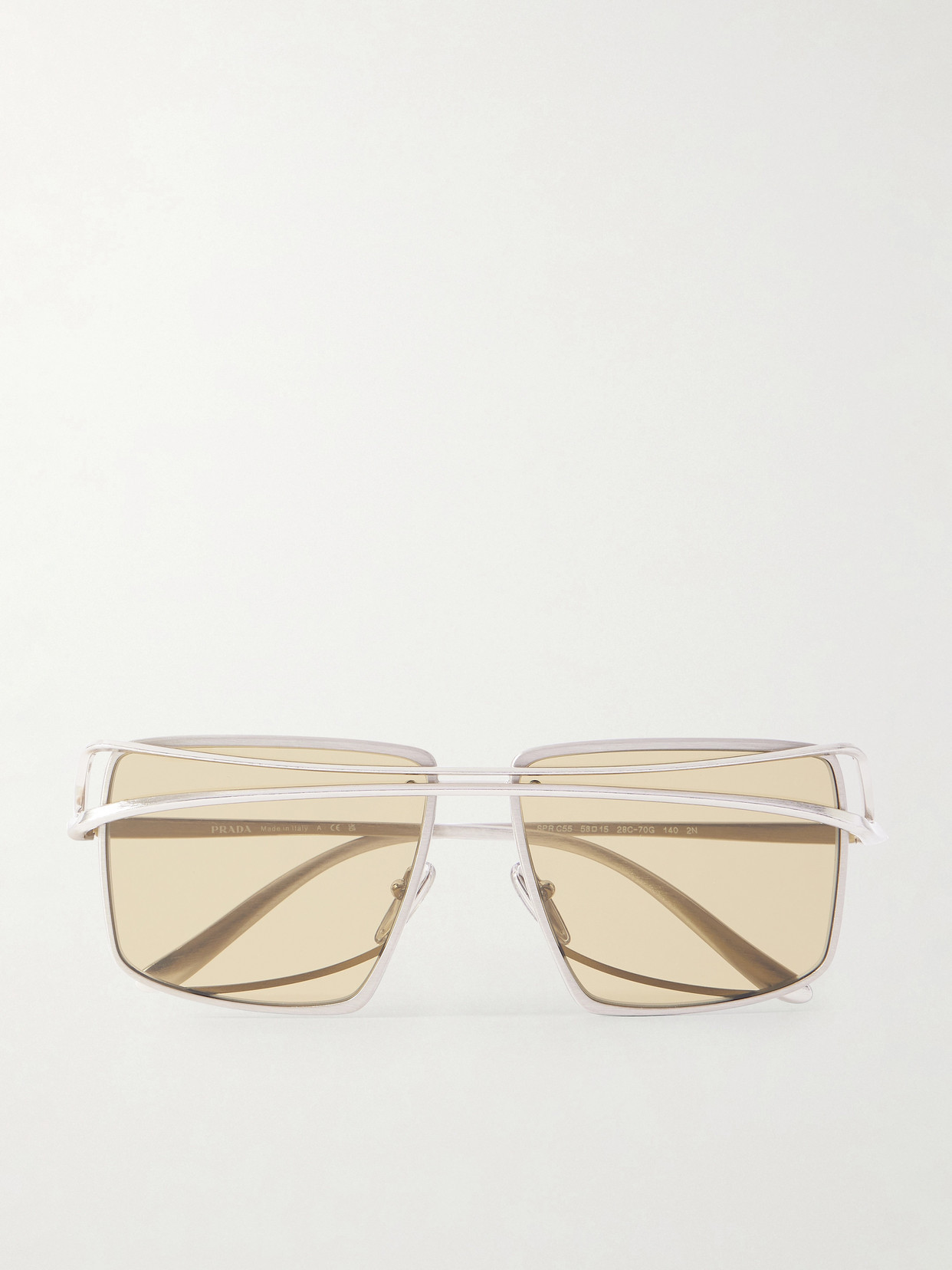 Prada Eyewear - Square-frame Silver-tone Sunglasses - One size | NET-A-PORTER (US)