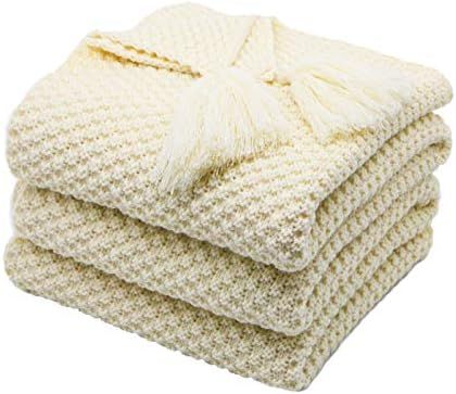 MOKOYA Woven Cotton Throw Blankets, Soft Thick Cable Knitted Blankets, Knit Blanket for Couch,Sof... | Amazon (US)