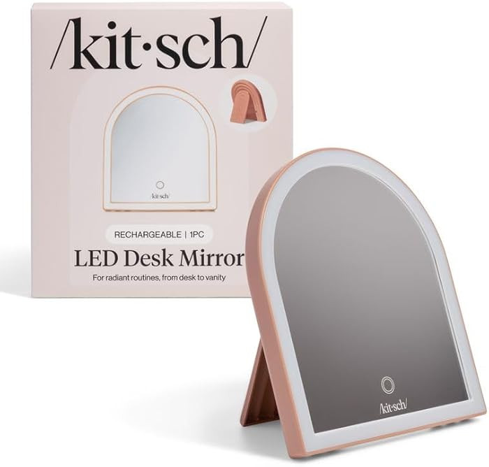 Kitsch Arch Desk Vanity Mirror with Lights, LED Makeup Surface, Touch Sensor Dimmable Warm Neutra... | Amazon (US)
