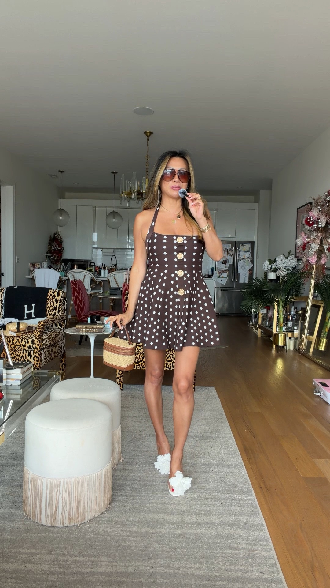 Brown polka dot affordable dress size small. Looks like Balmain or Retrofete affordable accessories. Summer dress

#LTKgrwm #LTKootd