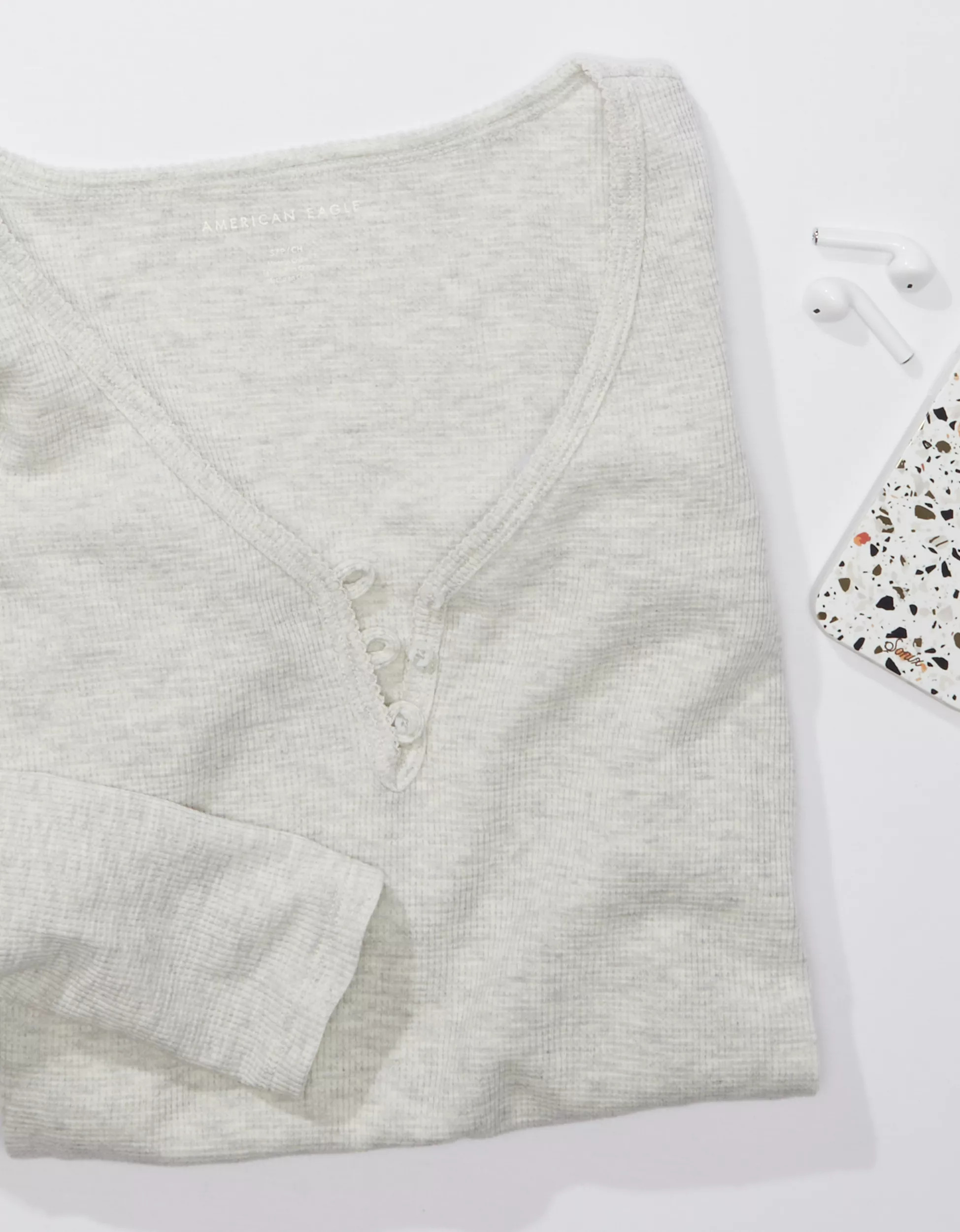 AE Long-Sleeve V-Neck Henley Tee | American Eagle Outfitters (US & CA)