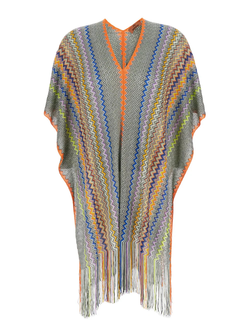 Missoni Zigzag Printed Fringed-Edge Poncho | Cettire Global