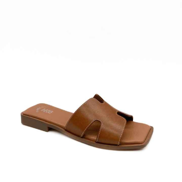 Sandalias De Cuero Para Mujer, Chanclas Planas Punta Cuadrada, Hecho En España, Infomal Novedad ... | Miravia ES