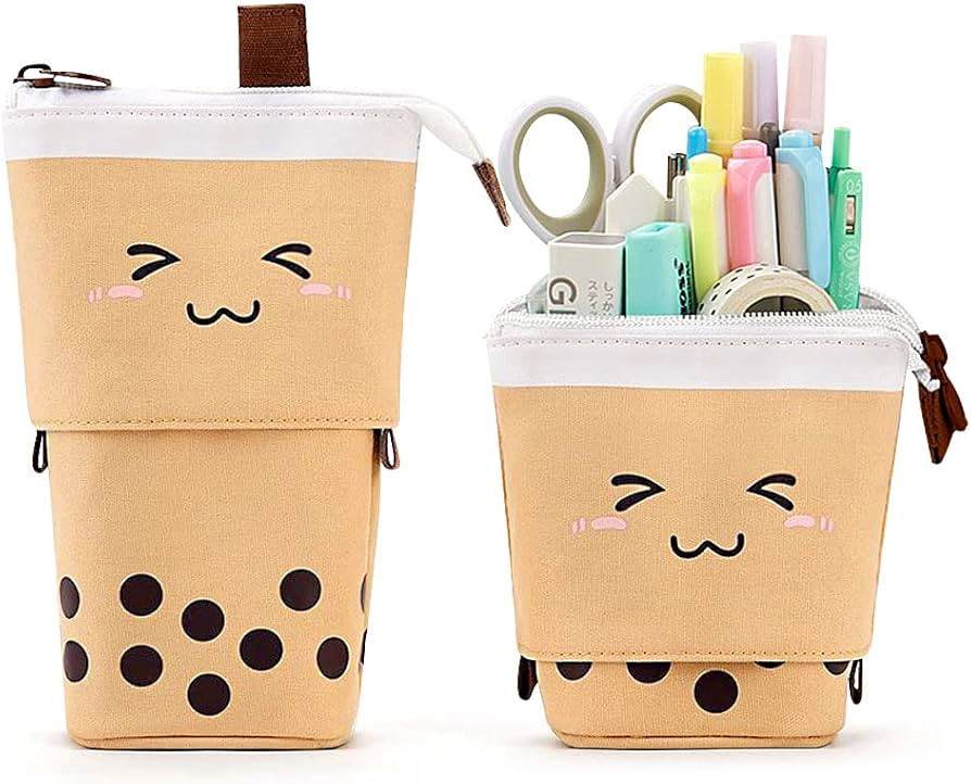 Boba Cute Standing Pencil Case for Kids, Pop Up Pencil Box Makeup Pouch, Stand UP Christmas Gift ... | Amazon (US)