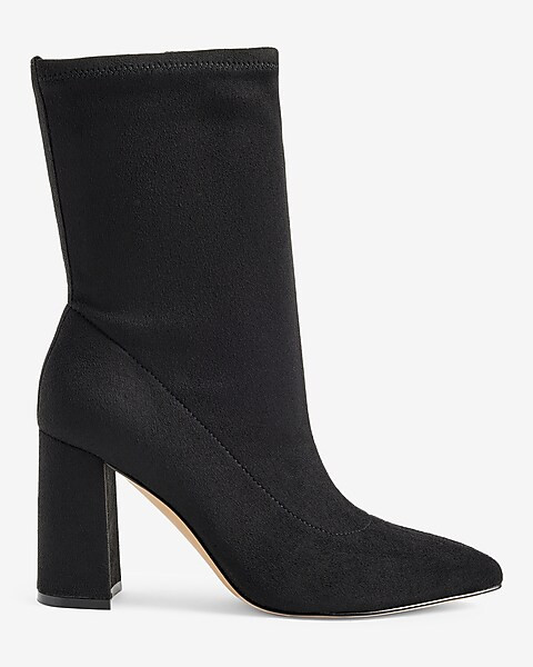 Block Heel Sock Booties | Express