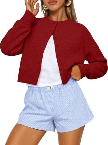 Trendy Queen Cropped Cardigan Sweaters for Women Lightweight Crop Knit Y2k Fall Outfits Fashion C... | Amazon (US)