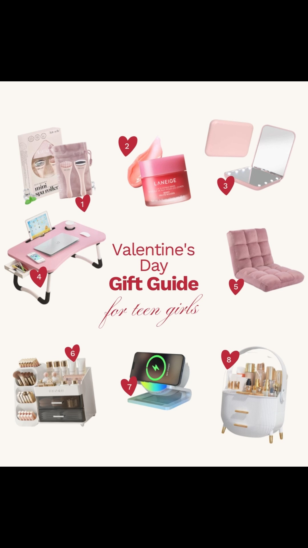 Valentines Day Gift Guide for Teen Girls! 

The ultimate guide for teen girls filled with cozy room essentials, beauty faves, fun, and functional finds. From a comfy floor chair and lap desk for studying or lounging, to a LED travel mirror, Laneige lip scrubs, mini spa rollers, makeup organizers, and a wireless speaker with charging pad. Practical but fun gifts perfect for bedrooms, dorm-style spaces, study setups, and self-care routines! Amazing ideas for teens, tween girls, daughters, nieces, and girlfriends who love self-care, beauty, and cozy vibes 🩷🥰🧸

#ltkselfcare #ltkseasonal #ltkfindsunder50 #ltkkids #ltkgiftguide #TeenGirlGifts #ValentinesDayGifts #GiftsForTeens #TweenGirlGifts #SelfCareGifts #BeautyGifts #TeenRoomDecor #GiftIdeasForHer #GirlsRoomDecor #Selfcarelovers #techgifts

#LTKmomlife #LTKBeauty #LTKHome