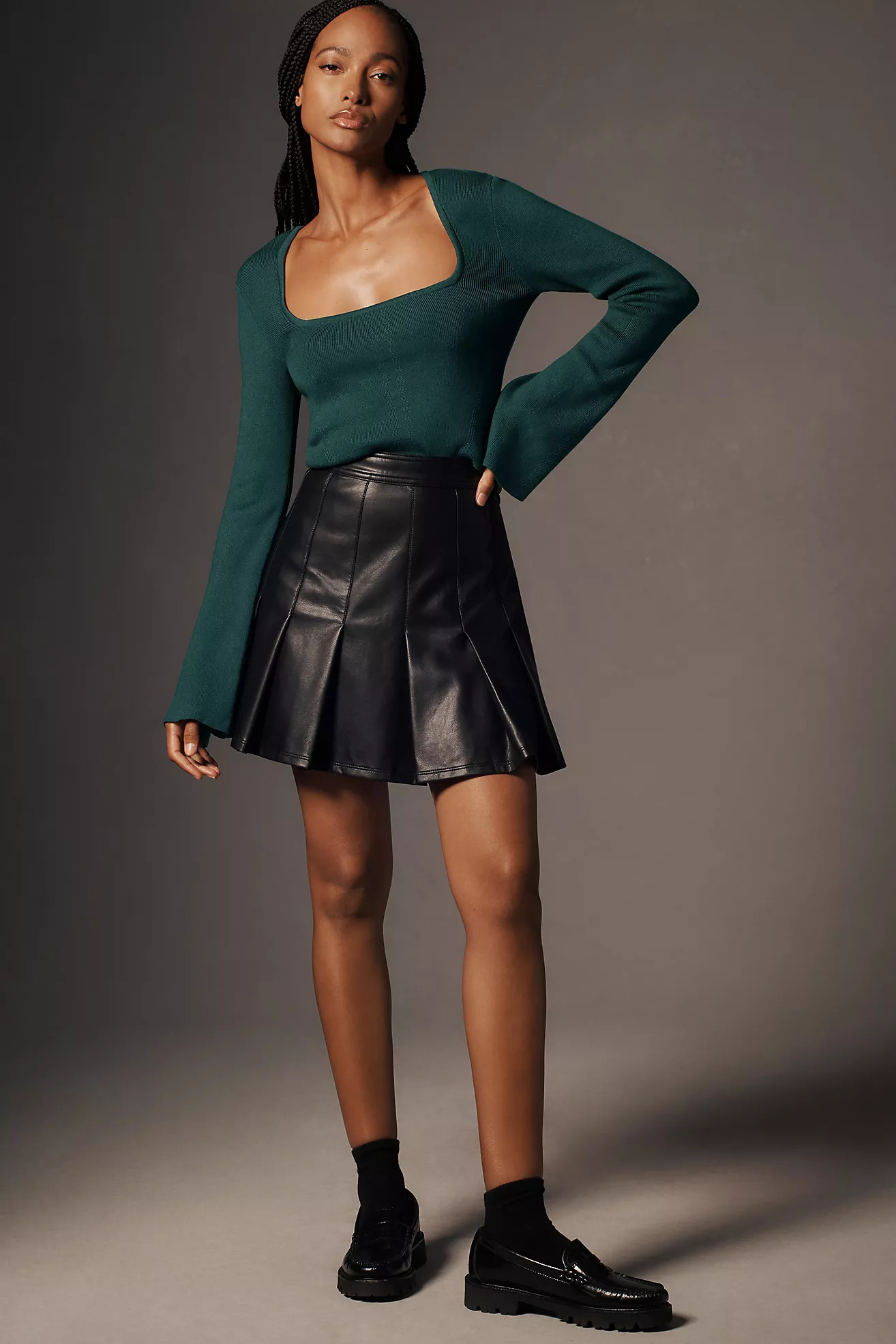 Maeve Square-Neck Bell-Sleeve Sweater | Anthropologie (US)