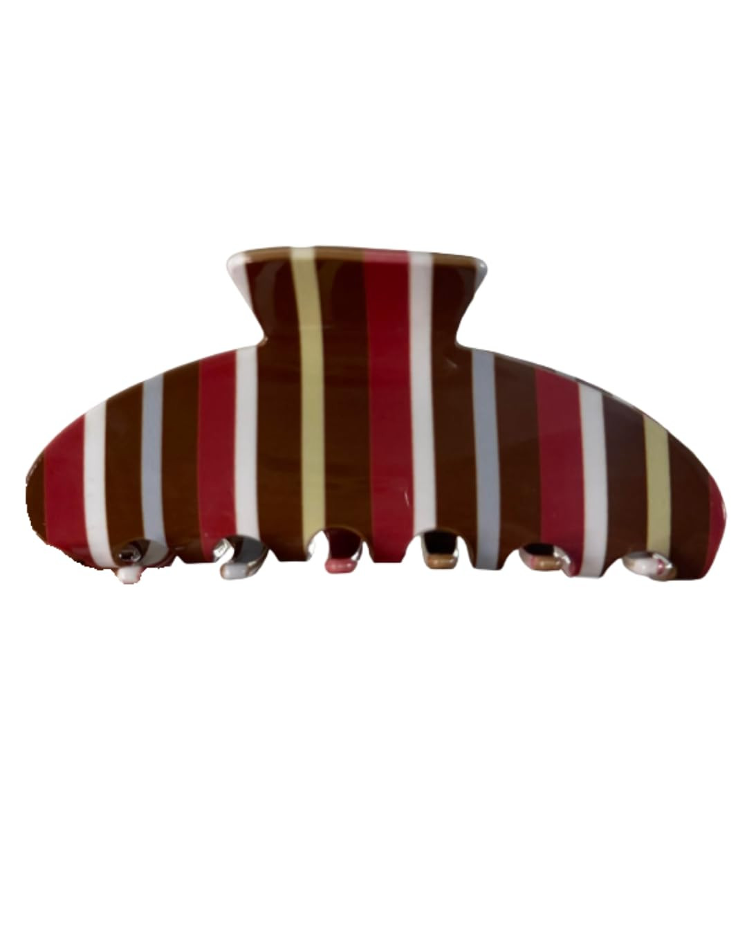 Almere Hair Claw Clip, Striped and Camo Pattern, Women's Hair Accessories for Thick or Thin Hair, 4 inch No-Slip (Brown Multi Stripe) | Amazon (US)