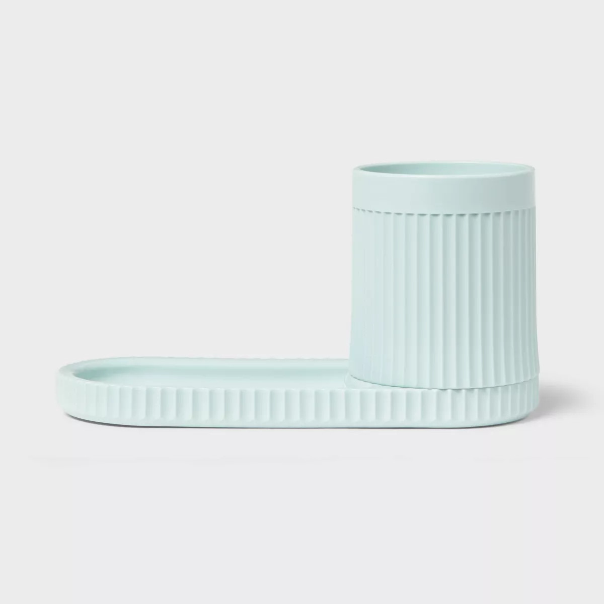 Kids' Fluted Cup with Tray Toothbrush Holder Teal - Pillowfort™ | Target