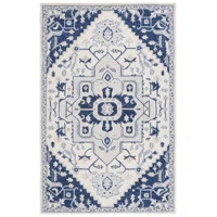 Lauren Ralph Lauren Percy Hand Tufted, 80% Wool, 20% Cotton, Ivory / Navy Area Rug | Wayfair North America
