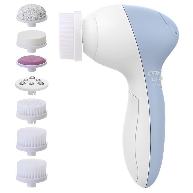 Facial Cleansing Brush [Newest 2020], PIXNOR Waterproof Face Spin Brush with 7 Brush Heads for De... | Amazon (US)
