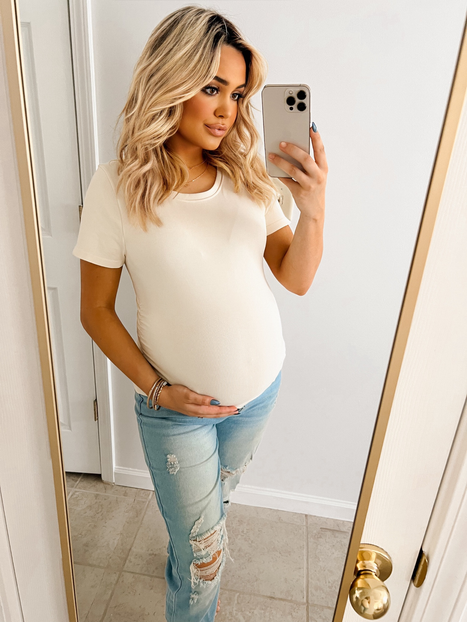 Wearing size large at 32 weeks🫶🏼☁️

#LTKFindsUnder50 #LTKBaby #LTKBump