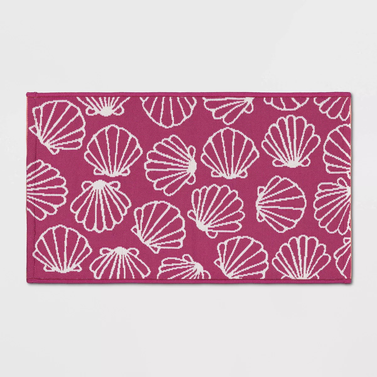 20"x34" Sea Shells Striped Reversible Accent Rug Pink/White - Sun Squad™ | Target