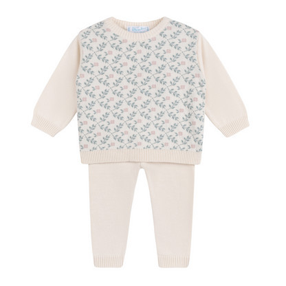 Girls Floral Vine Jacquard Knit Set | Feltman Brothers