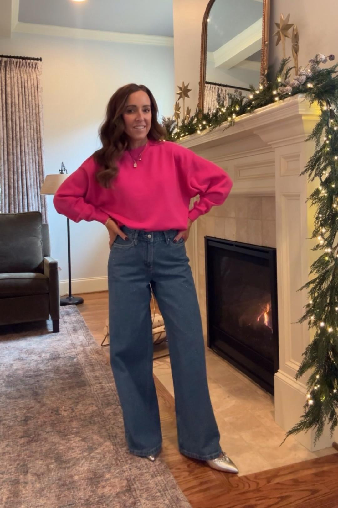 Denim with subtle rhinestones. Embellished denim. Holiday style. Walmart fashion. Walmart style. 
Sweater S. Jeans TTS, 0
#walmartpartner @walmartstyle #walmartstyle

#LTKHoliday #LTKFindsUnder50 #LTKOver40