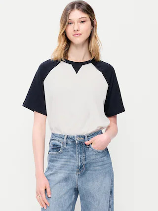 Vintage Crew-Neck Raglan T-Shirt | Old Navy (US)