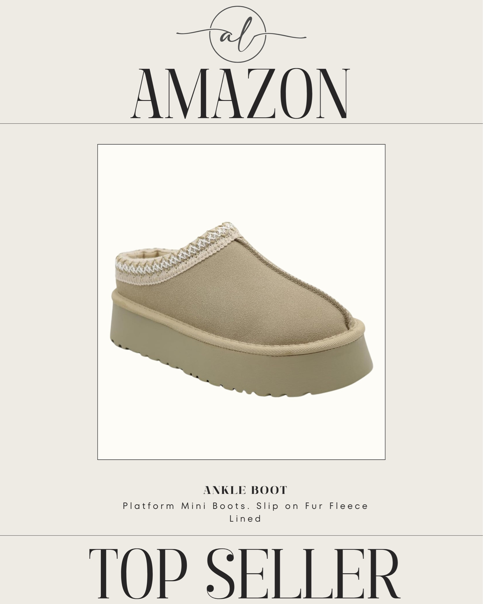 Amazon Top Seller - 
ANKLE BOOT
Platform Mini Boots. Slip on Fur Fleece
Lined

#LTKSeasonal #LTKShoeCrush #LTKFindsUnder100