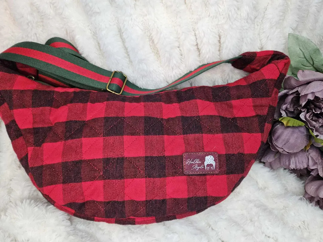 Quilted Plaid Crossbody Bag: Farmhouse Style Purse - Etsy | Etsy (US)