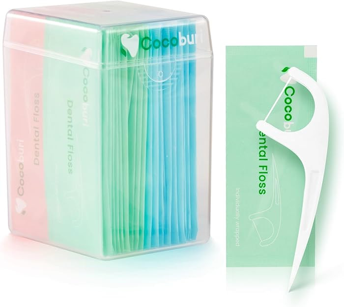 50 Count Individually Wrapped Dental Floss Picks-Oral Care Flossers for Adults- Floss Singles Bag... | Amazon (US)