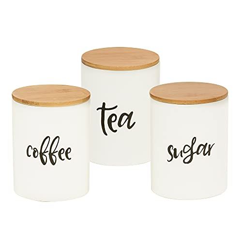 Kitchen Food Storage Ceramic Canister,Airtight Ceramic Canisters with Bamboo Lid,For Coffee, Suga... | Amazon (US)